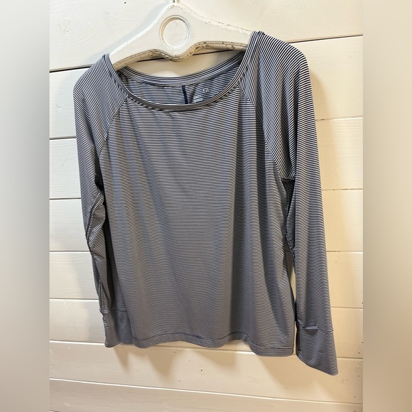 GAPFIT BREATHE – Navy & White Striped Long Sleeve Top (Size XL) - Picture 4 of 8
